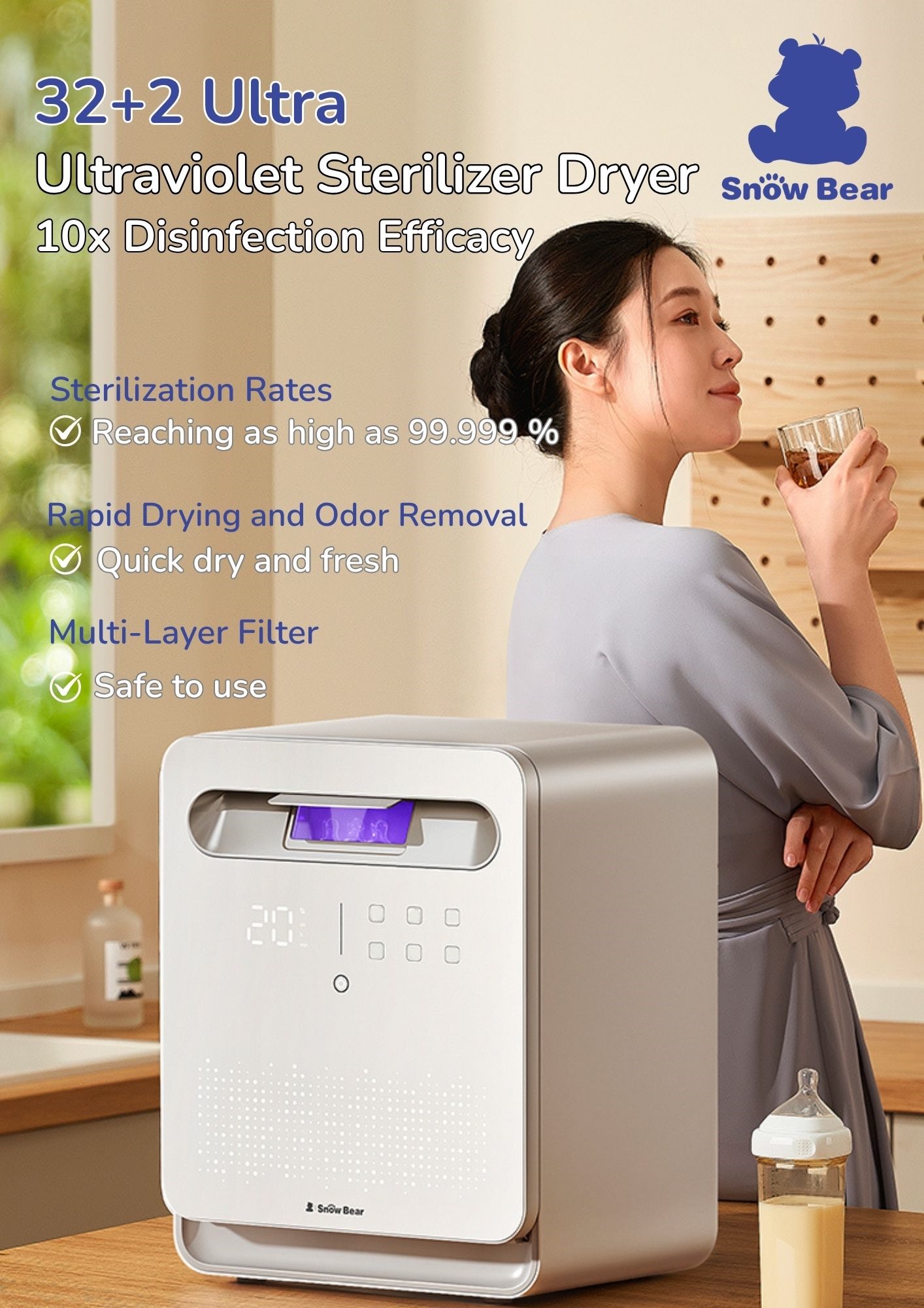 SnowBear - ULTRAVIOLET STERILISER DRYER (32+2 UVC LIGHT BULBS WI