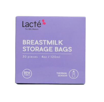 Lacte - Breastmilk Bag w Thermal Sensor 4oz Purple